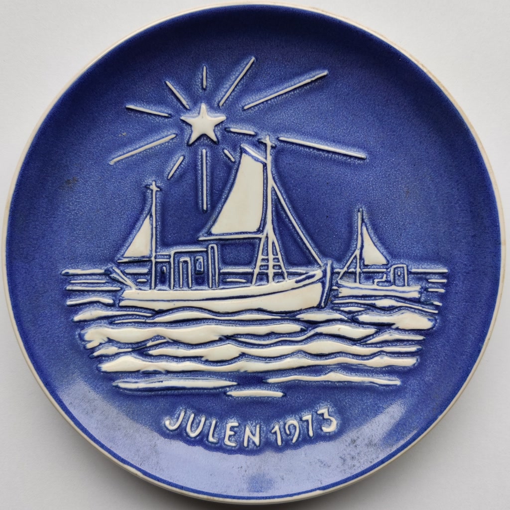 Johgus juleplatte 1973: Bornholmske Fiskerbåde